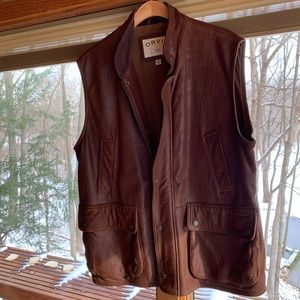Orvis leather vest